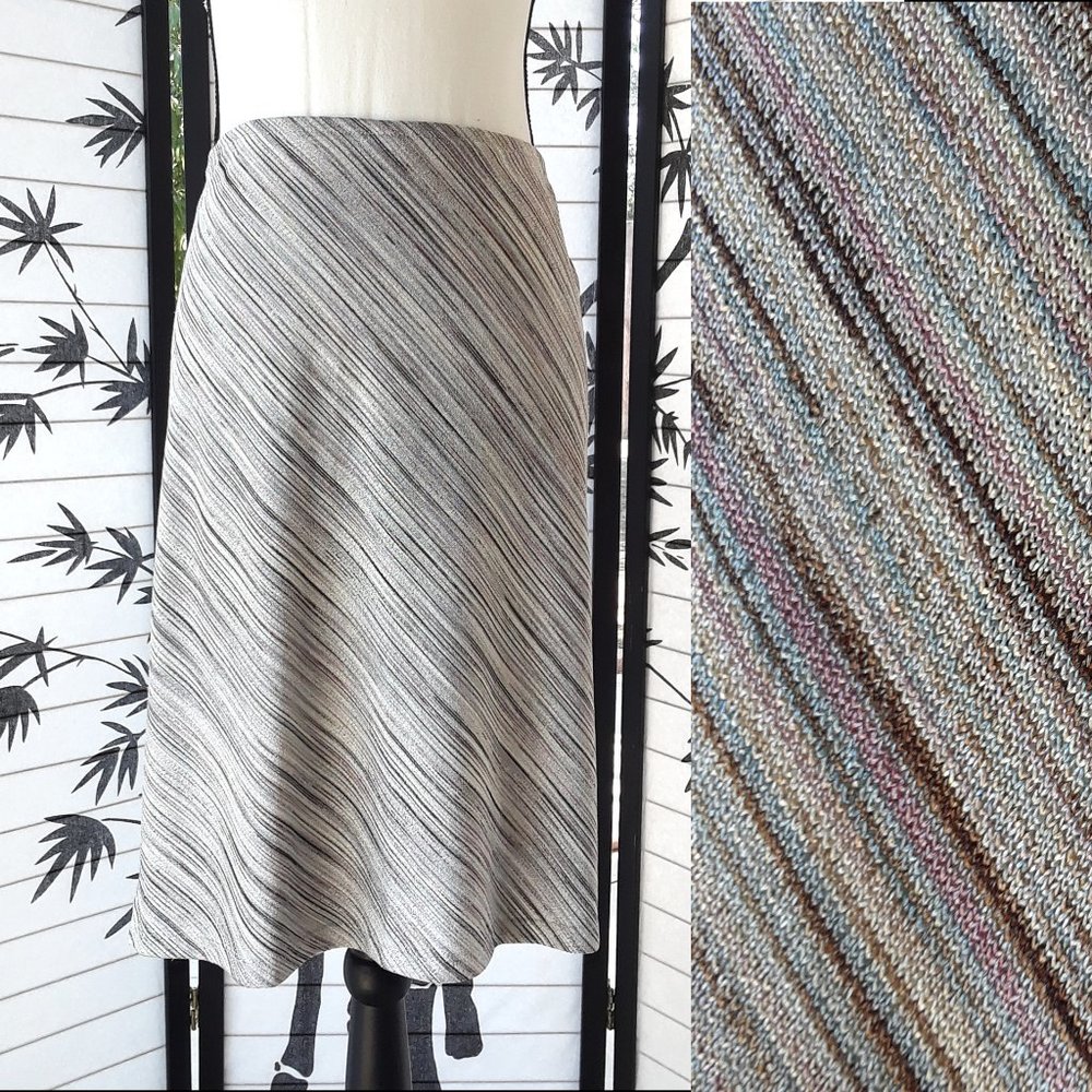 New York & Co Striped Multicolored Rainbow A Line Drape Skirt